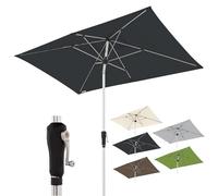 Doppler Aluminum Parasol SL-AZ 220x140 - Rectangular Crank Umbrella - Modern Design - Strong UV Protection - 220x140 cm - Anthracite