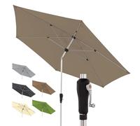 Doppler Aluminum Parasol SL-AZ 330 - Foldable Sunshade for Balcony Or Terrace - Approx. 330 cm - Greige-Taupe