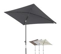 doppler City Parasol de balcon 200x125cm en anthracite I Parasol rectangulaire avec protection UV I Parasol réglable en 3 positions avec sac de rangement I Parasol réglable en hauteur de 180 à 220cm