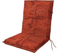 Doppler Coussin pour Chaise Basse Spot 100x48x5 cm - avec Inscription « Love » en Orange | Confortable avec Liens à Nouer pour Balcon, terrasse et Jardin