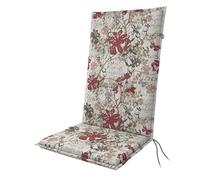 Doppler Coussin pour chaise de jardin à dossier haut - Motif Living Flower - 119 x 48 x 6 cm - En coton et polyester - Doux et confortable - Coussin d'assise à attacher à une chaise de jardin