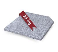 Doppler SL-AZ - Plaque de lestage légère de 25 kg - Base en Pierre Naturelle de qualité supérieure - pour Pied de Parasol - Environ 50 x 50 x 4 cm