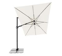 Doppler Derby Style Parasol, Parapluie 300 x 220cm off-white, pivotant à 360°, pendulaire, étanche et basculant, avec pied en croix - pour jardin ou terrasse