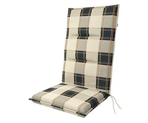 Doppler Fauteuil Haut Spot - Coussin de Chaise de Jardin - Beige à Carreaux Gris - env. 119x48x5cm