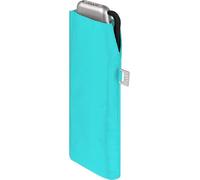 Doppler Parapluie de poche en acier carbone slim uni - Format pratique - Léger - 22 cm, Bleu aqua - Protection UV, 90 cm