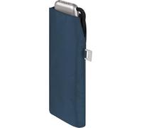 Doppler Parapluie de poche en acier carbone slim uni - Format pratique - Léger - 22 cm, Bleu transparent, 90 cm