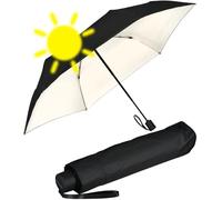 Doppler Parapluie de poche Mini Zero Magic avec ouverture et fermeture automatique, Simply Black-ivoire - Protection contre les UV, la chaleur, 97 cm