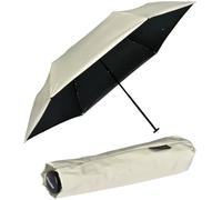 doppler Parapluie de poche Zero 99 - Poids de seulement 99 grammes - Stable - Coupe-vent - 21 cm, Macadamia Beige/noir - Protection UV, 90 cm