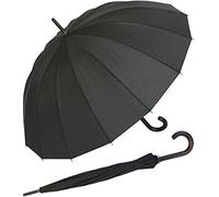 Doppler Parapluie London pour homme, Noir (Black), Länge ca. 89 cm, Durchmoisser ca. 5 cm, 16-Kantschirm mit besonders schönem Schirmdach, Noir (Black), Länge ca. 89 cm, Durchmoisser ca. 5 cm,