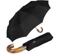 Doppler Parapluie pliant - Ouverture et Fermeture Automatiques - Tissu Pongé Imperméable - Convient pour un Sac a dos Voyage - 10 baleines en fibre - Toile de 99 cm - Noir