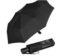 Doppler Parapluie pliant - Ouverture et Fermeture Automatiques - Testé en soufflerie à 120 km/h - 8 baleines en fibre de verre - Voyage Accessoires - Toile de 98 cm - Noir