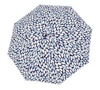 Doppler Parapluie pliant - Ouverture et Fermeture Automatiques - Tissu pongé - Convient pour un Sac a dos Voyage - 8 baleines en fibre - Voyage Accessoires - Toile de 98 cm - Feuilles bleue