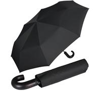 Doppler Parapluie pliant - Ouverture et Fermeture Automatiques - Tissu Pongé Imperméable - Convient pour un Sac a dos Voyage - 8 baleines en fibre - Voyage Accessoires - Toile de 98 cm - Noir