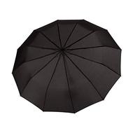 Doppler Parapluie pliant - Ouverture et Fermeture Automatiques - Tissu Pongé Imperméable - Convient pour un Sac a dos Voyage - 12 baleines en fibre - Toile de 109 cm - Noir