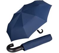Doppler Parapluie pliant - Ouverture et Fermeture Automatiques - Tissu Pongé Imperméable - Convient pour un Sac a dos Voyage - 8 baleines en fibre - Voyage Accessoires - Toile de 98 cm - Bleu marine