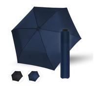 Doppler Parapluie Zero Large en bleu - de poche à ouverture manuelle ultra léger - avec sac - Compact & résistant aux tempêtes