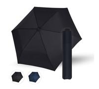 Doppler Parapluie Zero Large en noir - de poche à ouverture manuelle ultra léger - avec sac - Compact & résistant aux tempêtes