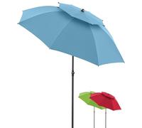 Doppler Parasol 200 cm bleu I pour la plage, le balcon et la terrasse I réglable en hauteur I avec protection UV et pliable I pour la piscine en plein air