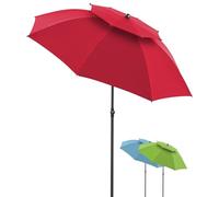 doppler Parasol 200 cm rouge I pour la plage, le balcon et la terrasse I réglable en hauteur I avec protection UV et pliable I pour la piscine en plein air