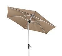 Doppler Parasol Active Auto Tilt Ø 210 cm - Manivelle avec inclinaison automatique, pliable, protection UV SPF 50+, polyester résistant aux intempéries, armature en acier robuste couleur argent