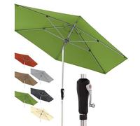 Doppler Parasol Alu Crank Ø 275 cm, Vert clair, manivelle, UV 80+ | Parasol de jardin rond, polyester, structure aluminium, Auto Tilt - inclinaison automatique par manivelle