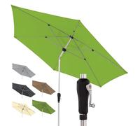 Doppler Parasol Alu Crank Ø 330 cm, Vert clair, manivelle, UV 80+ | Parasol de jardin rond, polyester, structure aluminium, Auto Tilt - inclinaison automatique par manivelle