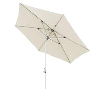 Doppler Parasol AluPro manivelle 305cm en couleur naturel I hexagonal pour balcon & terrasse I pliable I Ouverture & fermeture I Réglable en hauteur