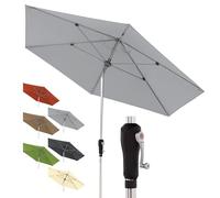 Doppler Parasol hexagonal en aluminium - de jardin pliable pour balcon ou terrasse - à mât central avec manivelle - 330 cm de diamètre