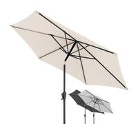 Doppler Parasol Jack 250cm en naturel - rond pour balcon & terrasse - pliable - de jardin avec fonction manivelle