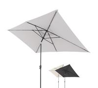 Doppler Parasol Jack 300x200 cm, Gris clair, à manivelle, UV 50+ | Parasol de jardin rectangulaire, structure aluminium, polyester, inclinable sur 3 positions pour ajuster l’ombrage