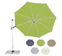 Doppler Parasol pour le jardin 330 cm de diamètre en vert frais I Parasol pendulaire réglable de manière flexible I Parasol de jardin avec protection UV 50+ I Parasol à manivelle en aluminium