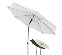 Doppler Parasol Rethink Ø 200 cm, Gris clair, parasol balcon avec housse | Parasol de jardin rond pour le balcon, toile 100% polyester recyclé, ouverture manuelle, inclinaison et hauteur réglables