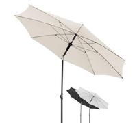 Doppler Parasol Rethink Ø 200 cm, Naturel, parasol de balcon avec housse | Parasol de jardin rond pour le balcon, toile 100% polyester recyclé, ouverture manuelle, inclinaison et hauteur réglables