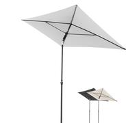 Doppler Parasol Rethink 180x120 cm, Gris clair, parasol balcon avec housse | Parasol de jardin rectangulaire, balcon, toile 100% polyester recyclé, ouverture manuelle, inclinaison et hauteur réglables