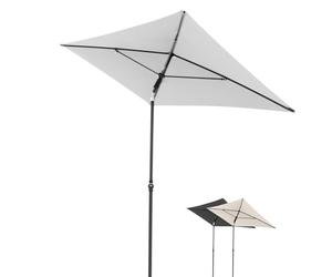 Doppler Parasol Rethink 180x120 cm, Gris clair, parasol balcon avec housse | Parasol de jardin rectangulaire, balcon, toile 100% polyester recyclé, ouverture manuelle, inclinaison et hauteur réglables