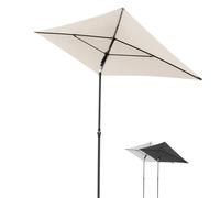 Doppler Parasol Rethink 180x120 cm, Naturel, parasol de balcon avec housse | Parasol de jardin rectangulaire, balcon, toile 100% polyester recyclé, ouverture manuelle, inclinaison et hauteur réglables