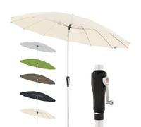 Doppler Parasol rond look oriental, diamètre 238cm, pliable, à manivelle, en aluminium, protection UV 50+, toit polyester résistant à la pluie - pour jardin