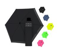 Doppler Safety Reflect parapluie en couleurs néon I Parapluie avec bord réfléchissant & ouvre-mains I Mini parapluie avec sac parapluie assorti I Parapluie de poche léger pour les déplacements