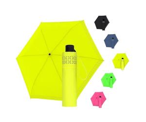 Doppler Safety Reflect parapluie en couleurs néon I Parapluie avec bord réfléchissant & ouvre-mains I Mini parapluie avec sac parapluie assorti I Parapluie de poche léger pour les déplacements