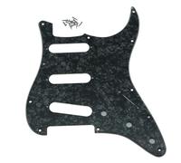 Dopro 11 Hole Vintage 62 Strat ST SSS Single Coil Pickups Guitar Pickguard Scratch Plate with Screws for American FD 62 Stratocaster Black Pearl