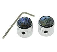 Dopro Lot de 2 boutons chromés en forme de dôme pour guitare Telecaster Telecaster avec vis et clé