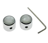 Dopro Lot de 2 boutons de guitare chromés avec capuchon blanc perle pour Telecaster