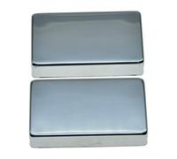 Dopro Lot de 2 capots de micro Humbucker en laiton sans trous Chromé/doré blanc