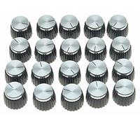 Dopro Lot de 20 boutons d'ampli de guitare noirs avec capuchon argenté pour amplificateur Marshall