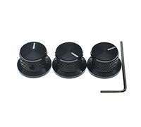 Dopro Lot de 3 boutons de potentiomètre en aluminium style vis 1/4" universels en forme de chapeau haut-de-forme, boutons de contrôle du volume et de la tonalité pour guitare/basse/AMPS/préamplis