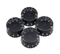 Dopro Lot de 4 boutons de marquage rapide pour guitare Lp Usa (impériale), 24 boutons de contrôle des vergetures fines pour pots de fleurs Les Paul/Cts des États-Unis Noir Paquet de 4 noir-1