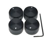 Dopro Lot de 4 boutons de potentiomètre universels en aluminium de 25 x 15,5 mm avec indicateur et vis de réglage pour guitare/basse/effet