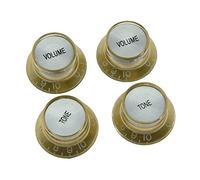 Dopro Lot de 4 boutons de réflecteur pour guitare LP Doré avec capuchon chromé Pour SG Epiphone Les Paul