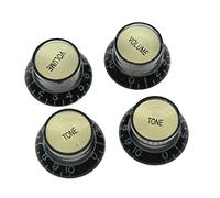 Dopro Lot de 4 boutons de réflecteur pour guitare LP Noir avec capuchon doré pour SG Epiphone Les Paul