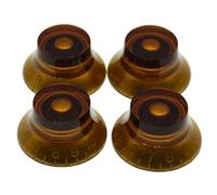 Dopro Lot de 4 boutons de sonnette de guitare américains (impérial) LP 24 cannelures fines pour Gibson Les Paul avec pots CTS Ambre